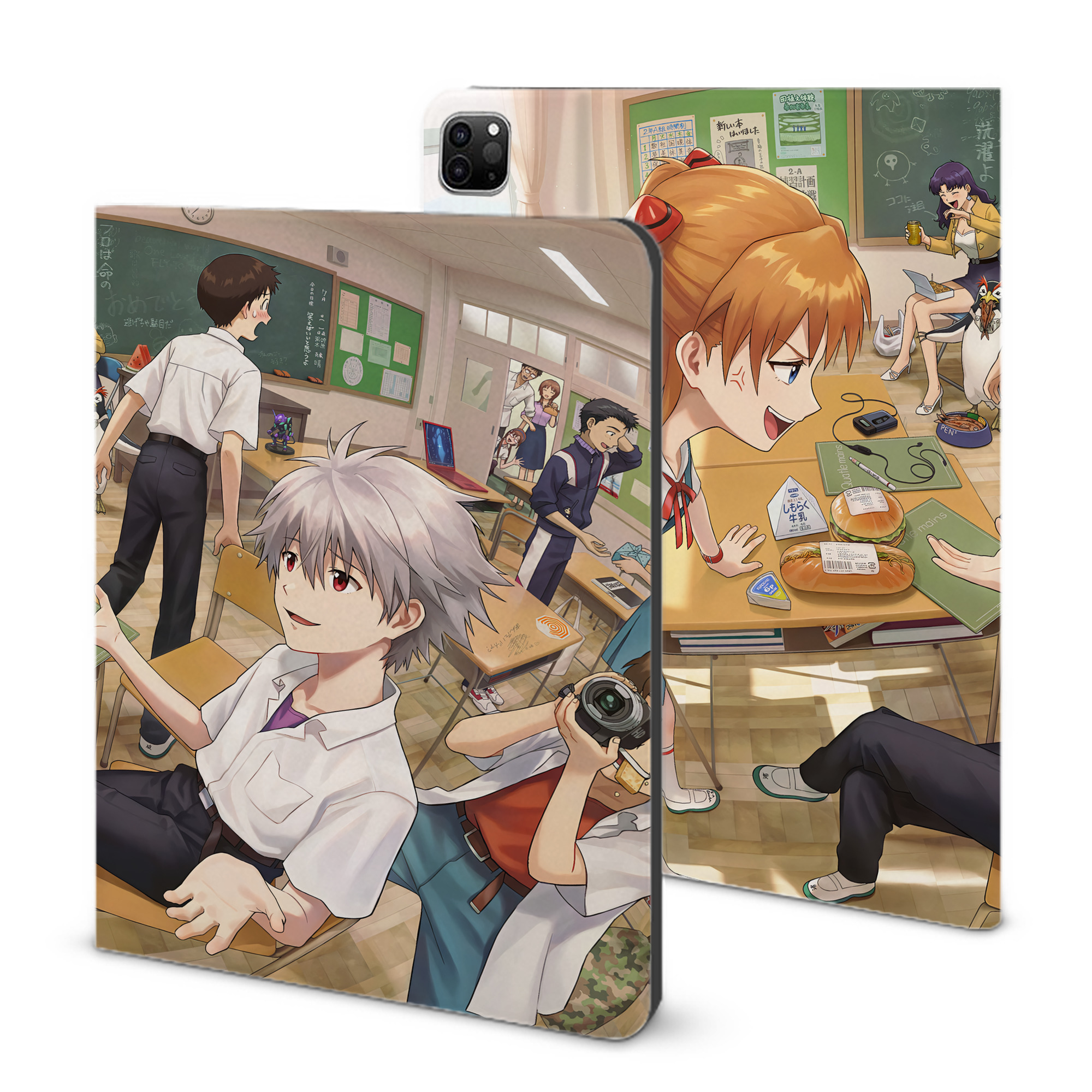 （画像用） EVA 新世紀エヴァンゲリオン IPad ケース ブック型 PUレザー TPU 耐衝撃 軽量 薄型 ペン収納なし 全面保護 IPad 各モデル対応